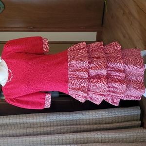 Vntg EUC David Warren NY 80's red peplum tiered dress 12